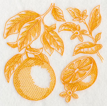 Orange Botanical (Toile)