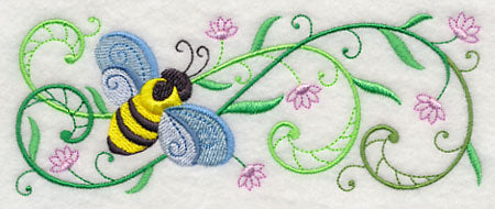 Honeybee Blossoms Border