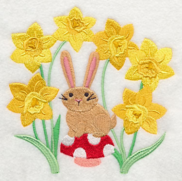 Bunny in Daffodils
