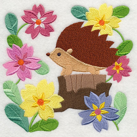 Hedgehog in Flowers