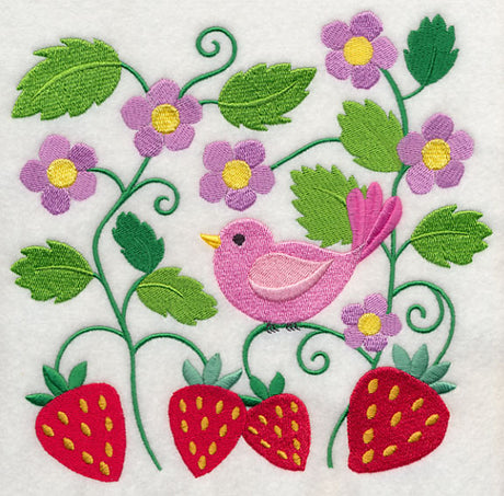 Bird in Strawberry Patch