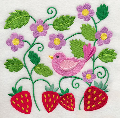 Bird in Strawberry Patch