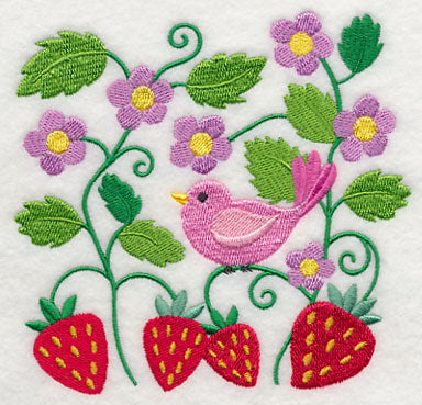 Bird in Strawberry Patch