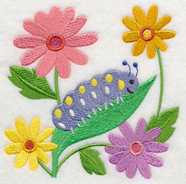 Caterpillar in Flowers