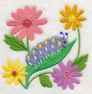 Caterpillar in Flowers