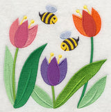 Honeybees in Tulips