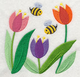 Honeybees in Tulips