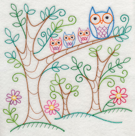 Spring Forest Owls (Vintage)