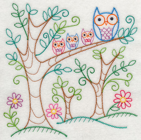Spring Forest Owls (Vintage)