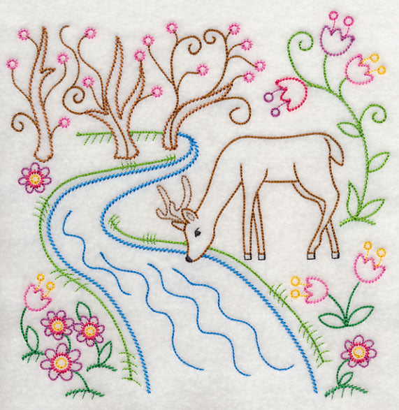 Deer at Spring River (Vintage)