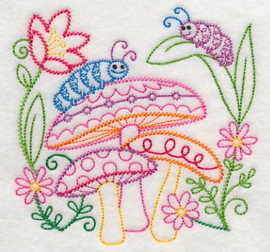 Caterpillars Enjoying Spring (Vintage)