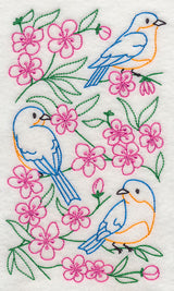 Bluebirds in Blossoms 1 (Vintage)
