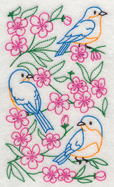 Bluebirds in Blossoms 1 (Vintage)