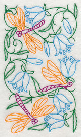 Dragonflies in Flowers 1 (Vintage)