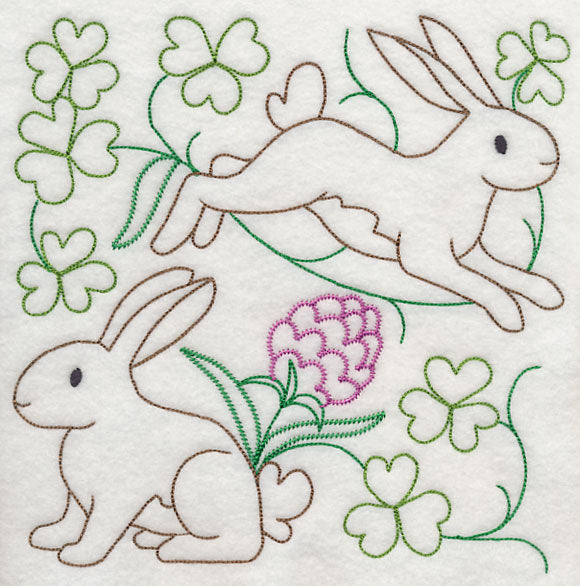 Lucky Bunnies in Berries 2 (Vintage)