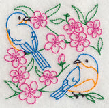 Bluebirds in Blossoms 2 (Vintage)