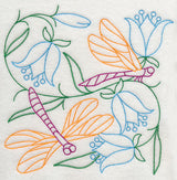 Dragonflies in Flowers 2 (Vintage)