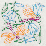 Dragonflies in Flowers 2 (Vintage)