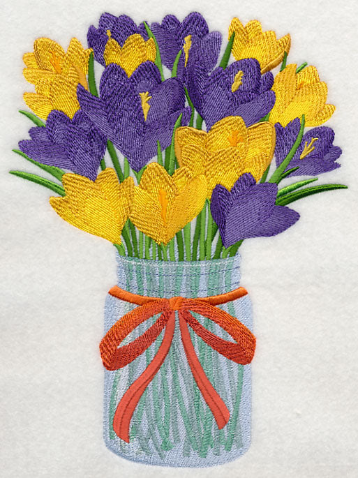 Crocuses in Mason Jar