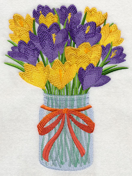 Crocuses in Mason Jar