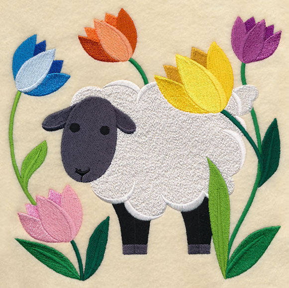 Sheep in Tulips