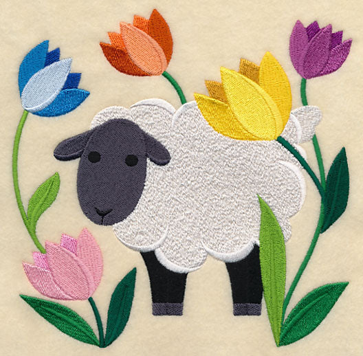 Sheep in Tulips