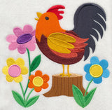 Rooster and Spring Blooms