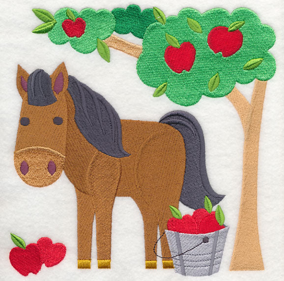 Horse in Apple Orchard