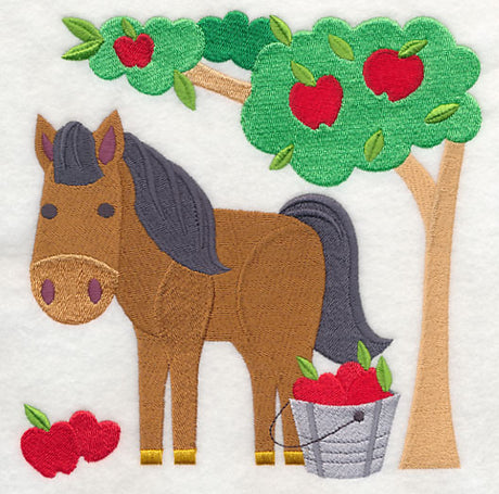 Horse in Apple Orchard