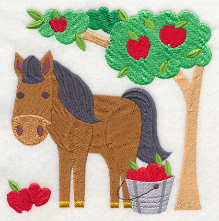 Horse in Apple Orchard