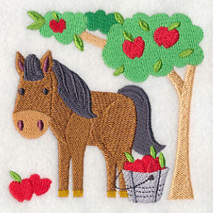 Horse in Apple Orchard
