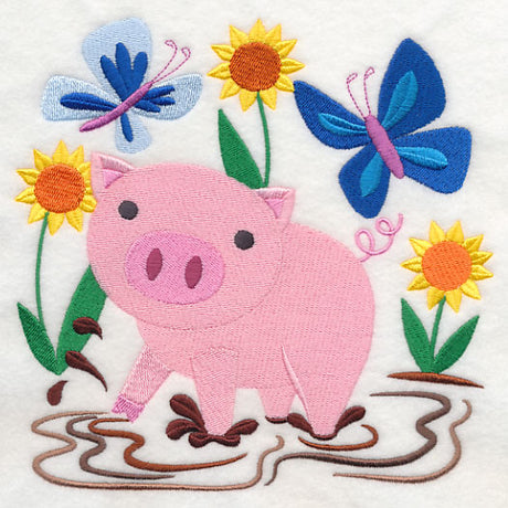 Happy Pig in Mud