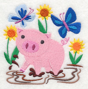 Happy Pig in Mud