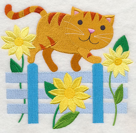 Cat in Sunflowers