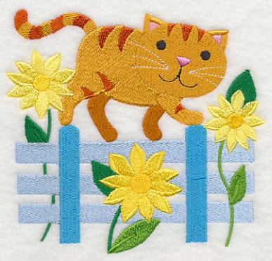 Cat in Sunflowers
