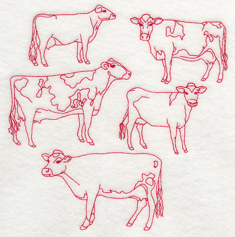Dairy Cow Medley (Redwork)