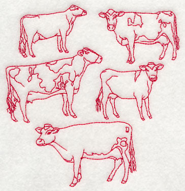 Dairy Cow Medley (Redwork)