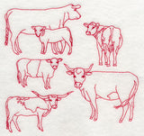 Cattle Medley (Redwork)