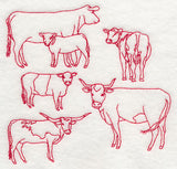 Cattle Medley (Redwork)