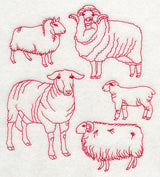 Sheep Medley (Redwork)