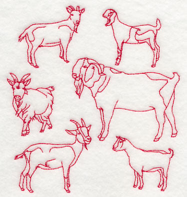 Goat Medley (Redwork)
