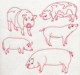 Pig Medley (Redwork)