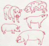 Pig Medley (Redwork)