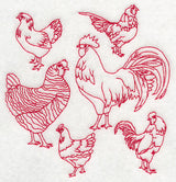 Chicken Medley (Redwork)