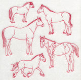 Horse Medley (Redwork)