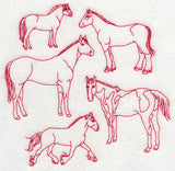 Horse Medley (Redwork)