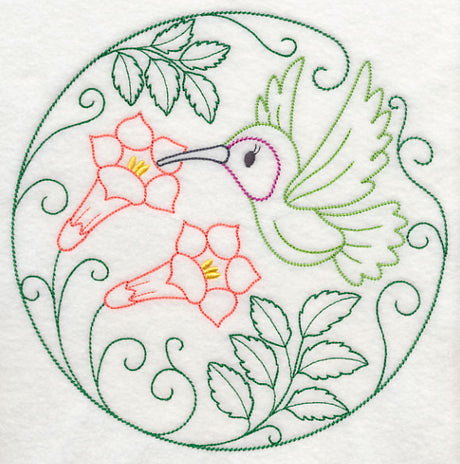 Hummingbird and Trumpet Vine (Vintage)