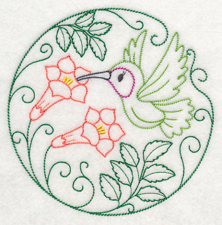 Hummingbird and Trumpet Vine (Vintage)