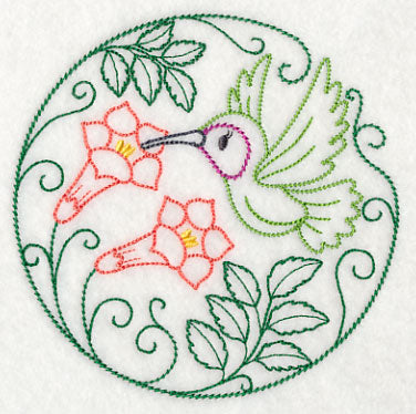 Hummingbird and Trumpet Vine (Vintage)