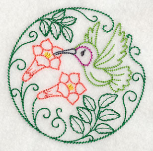 Hummingbird and Trumpet Vine (Vintage)